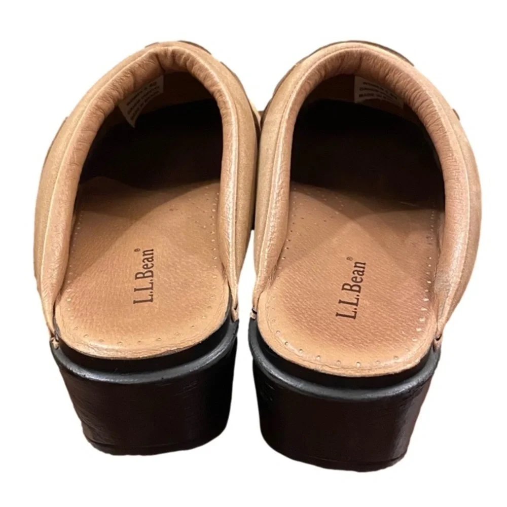 L.L. BEAN Leather Clogs/Mules Leather Braid Tan Suede Women Size 40 (8.5) - Picture 7 of 15